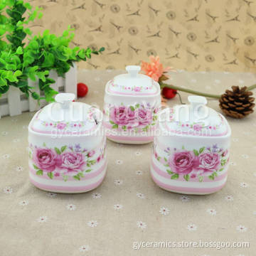Delicate Design Artwork Porcelain Coffee Tea Sugar Canister Sets
